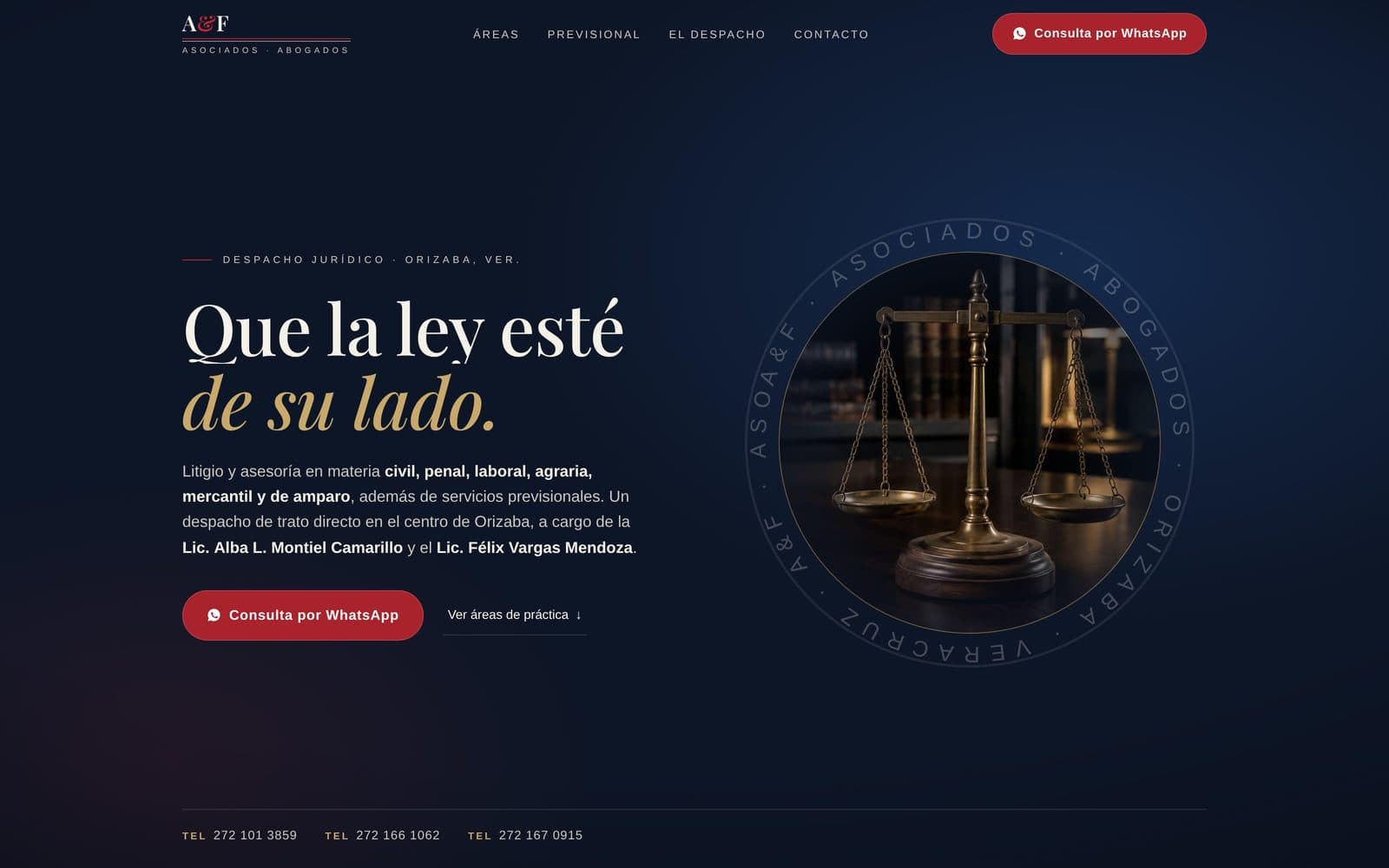 Sitio web de A&F Asociados Abogados