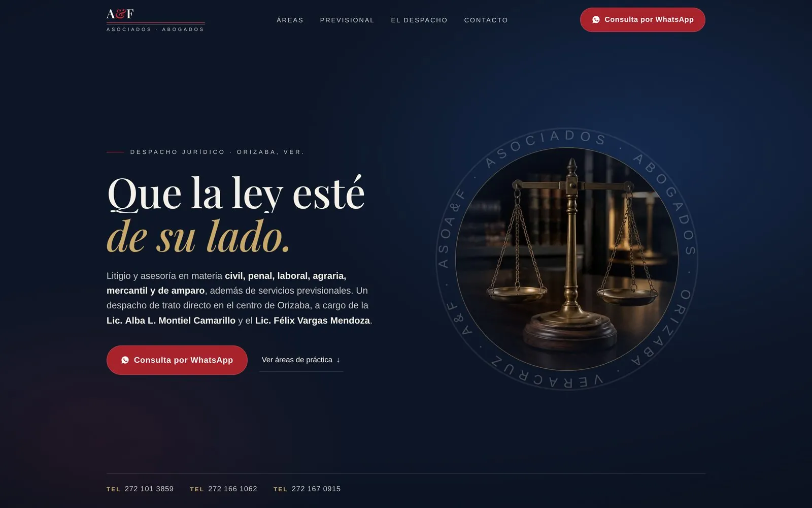 Sitio web de A&F Asociados Abogados